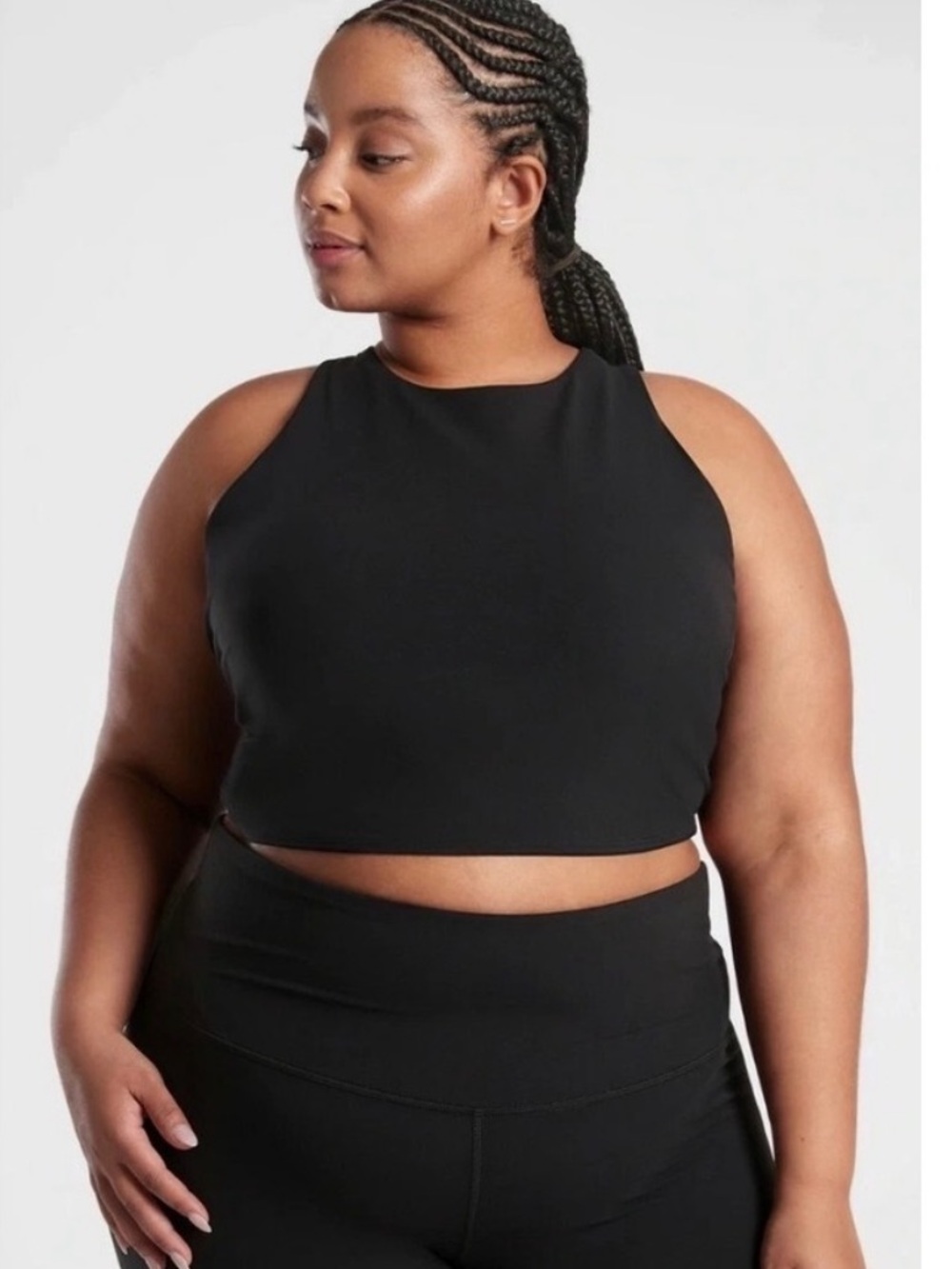 Athleta Conscious Crop D-DD+ Black Padded Sports Bra NWT Plus Size 3X